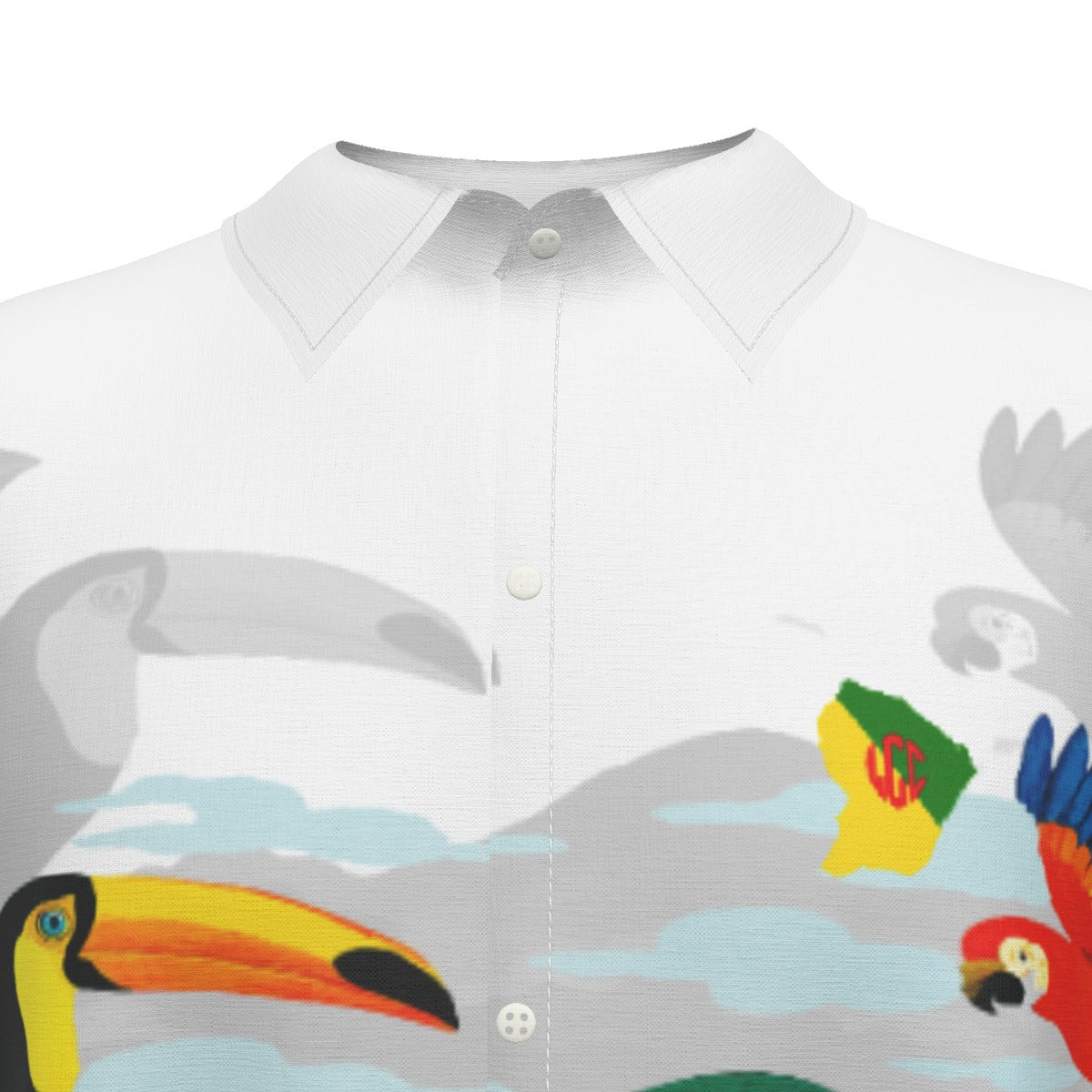 GUYANE PAYSAGE Men's Imitation Silk Short-Sleeved Shirt