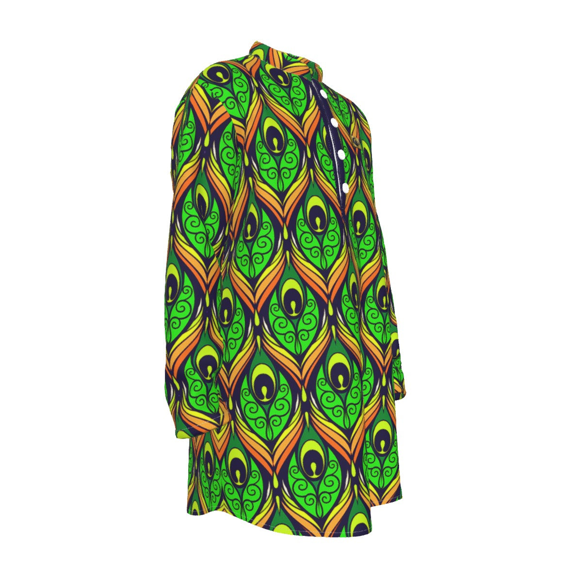 PEACOCK Men's Stand-up Collar Long Shirt