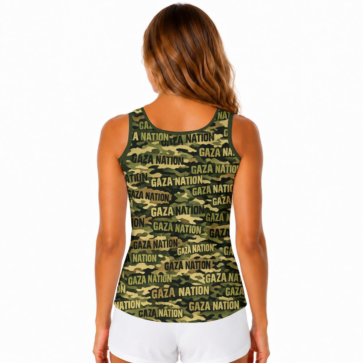 GAZA NATION Women Built-in Bra Sports Tank Tops