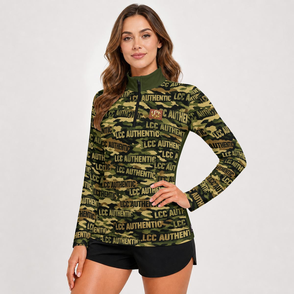 LCC CAMOUFLAGE Women's Stand-Collar Sport Jersey Long Sleeve