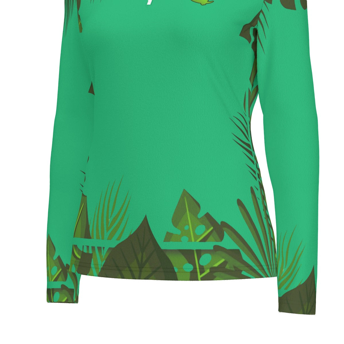 TROPICAL KWEEN Women's Sports Collar Jersey  Long Sleeve