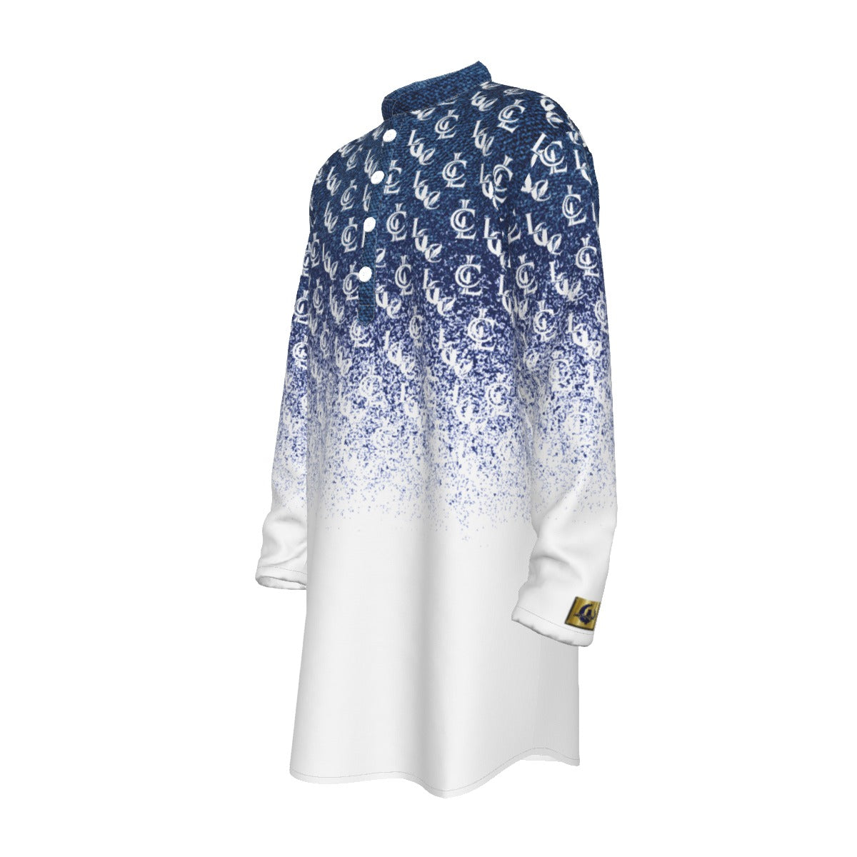 LCC DENIM Men's Stand-up Collar Long Shirt