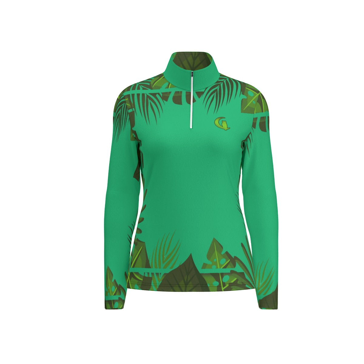 TROPICAL KWEEN Women's Sports Collar Jersey  Long Sleeve