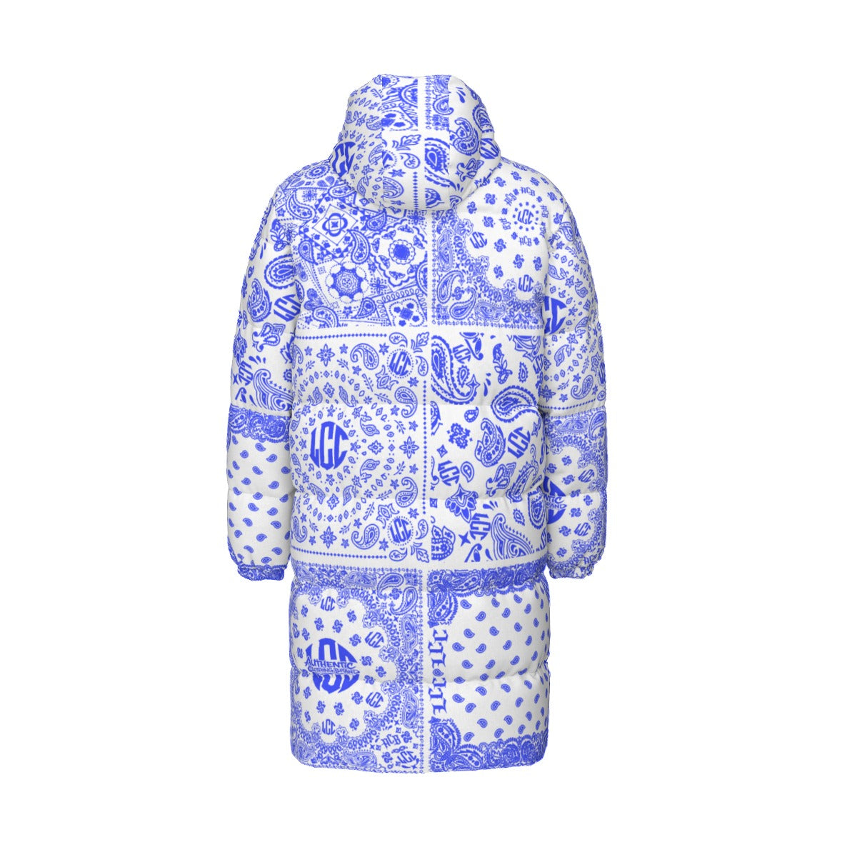 LCC FULL BANDANA BLUEWHT Unisex Long Down Jacket