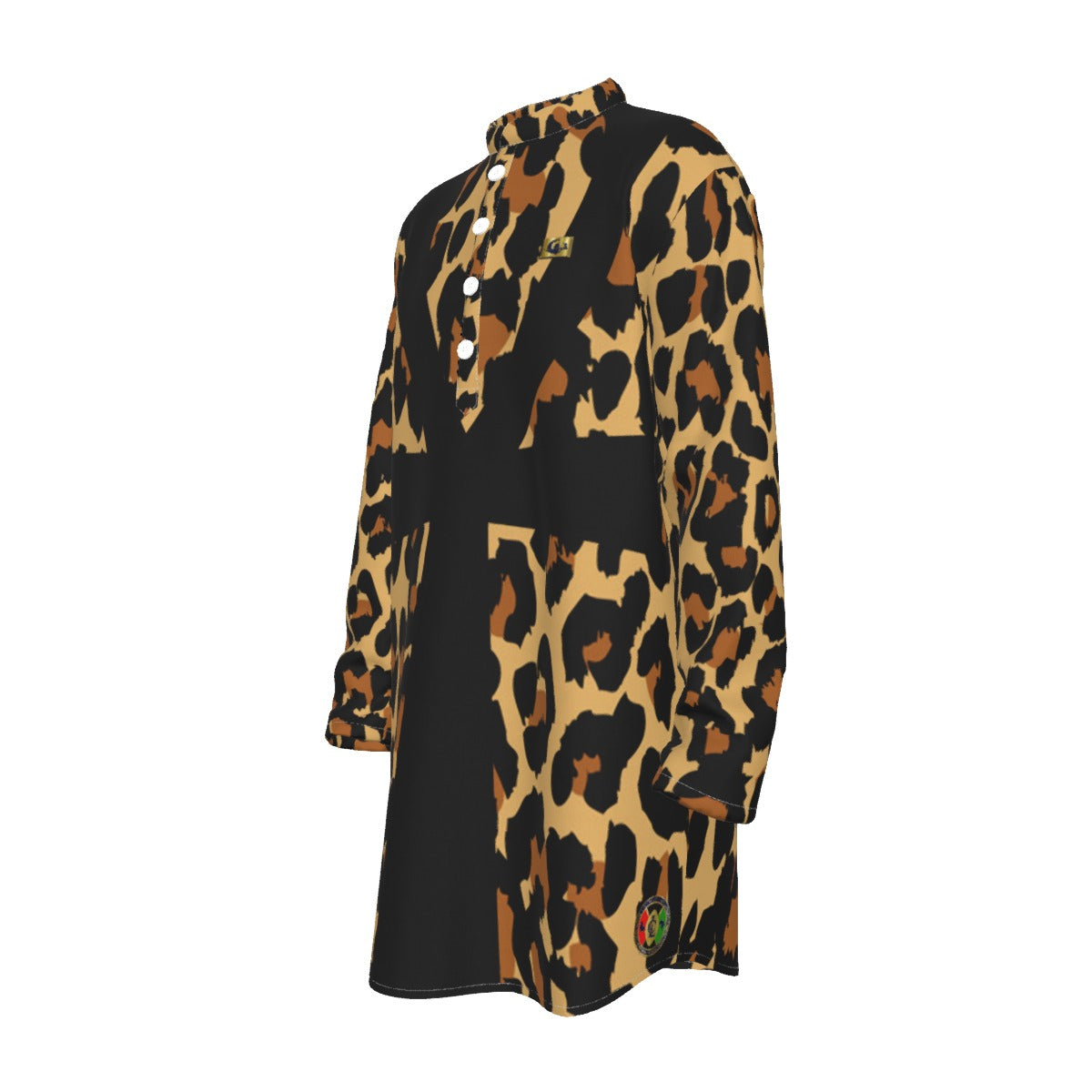 CHEETAH ANKH Men's Stand-up Collar Long Shirt