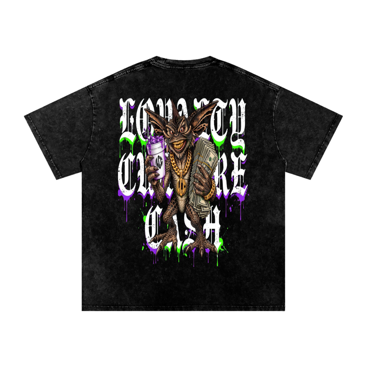 GREMLINS Snow Washed Oversized Cotton T-Shirt