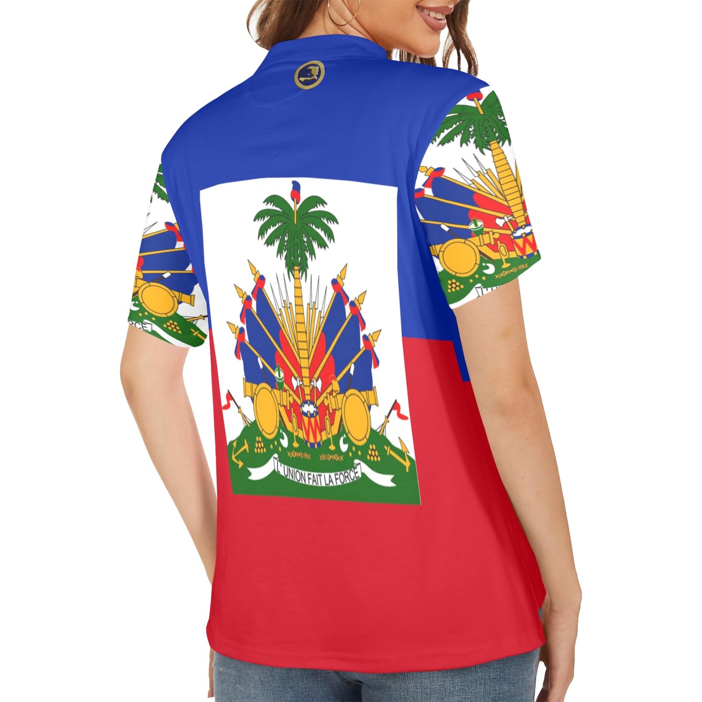 HAITI Women's All Over Print Polo Shirt (Model T55)