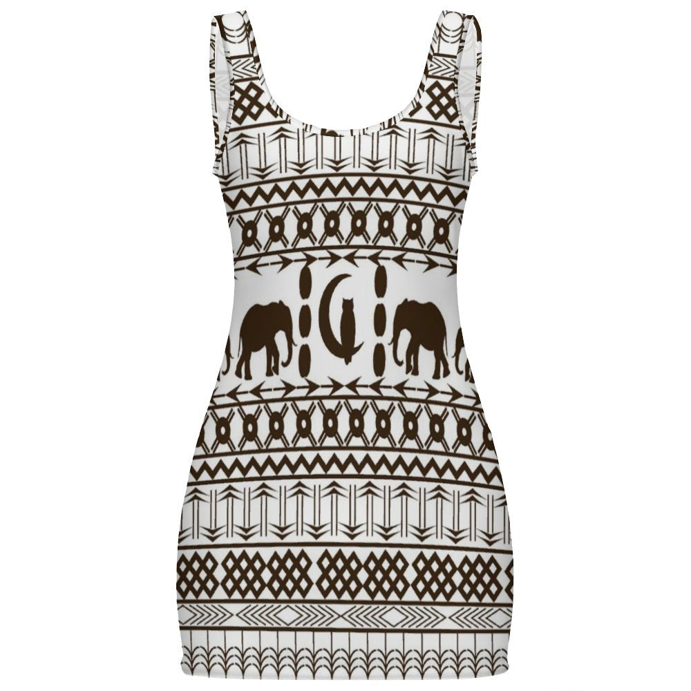 ELEPHANT ORNEMENT Sunmer Bodycon Tank Dress