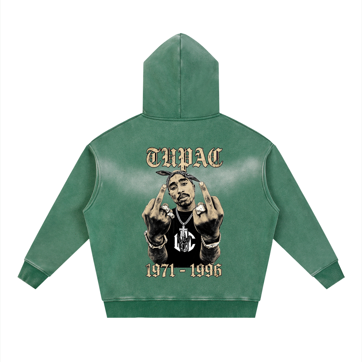 TUPAC Sunfade Zipper Boxy Hoodie