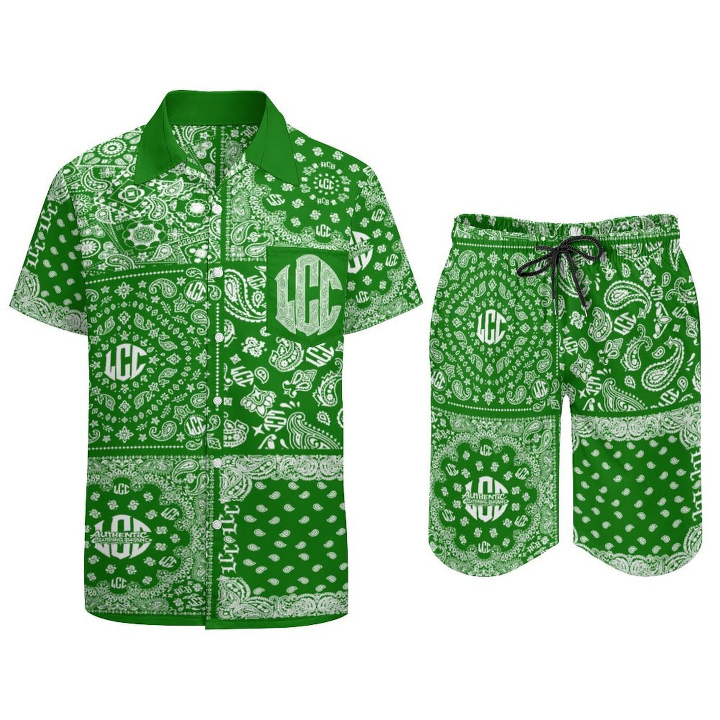 BANDANA DYNASTY Men's Shirt and Shorts Outfit