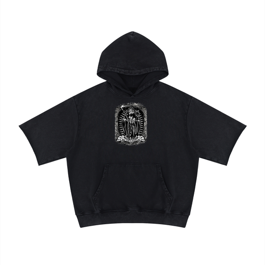 LA SANTA MUERTE Mineral Wash Short Sleeve Hoodie