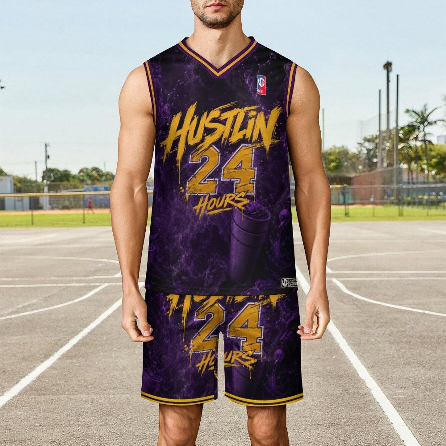 HUSTLIN 24 HOURS Basketball Jersey Suit