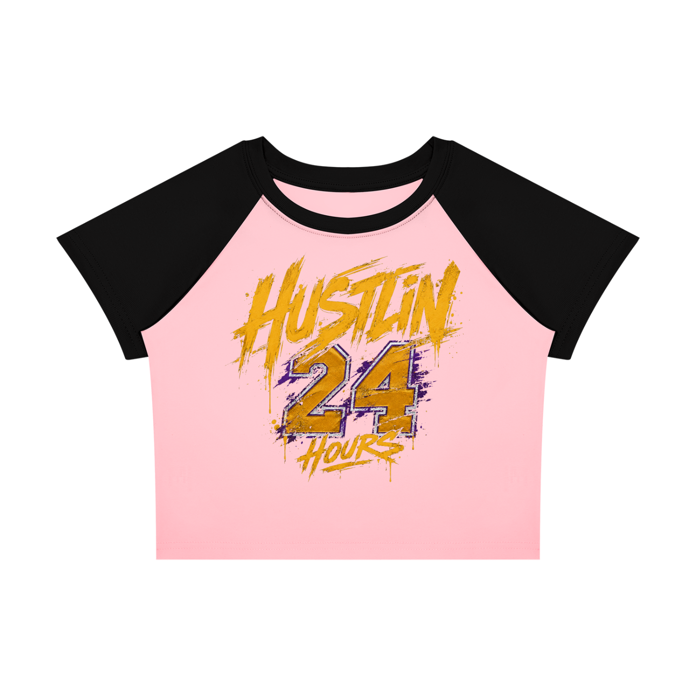 HUSTLIN 24 HOURS Women’s Raglan T-Shirt