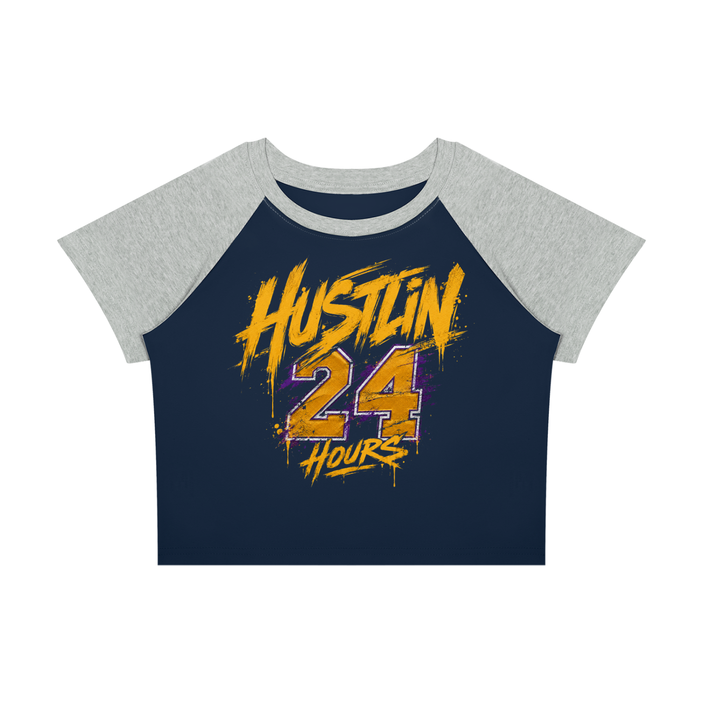 HUSTLIN 24 HOURS Women’s Raglan T-Shirt