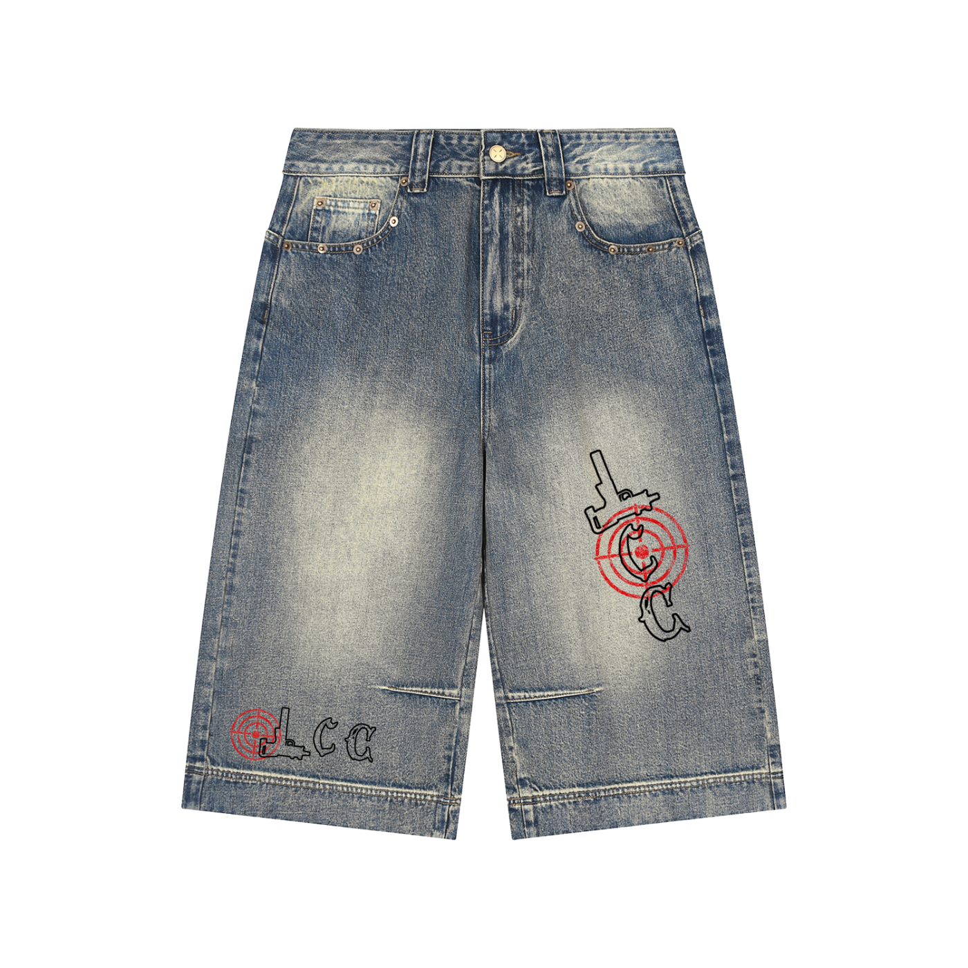 LCC TARGET Vintage Wash Baggy Denim Shorts