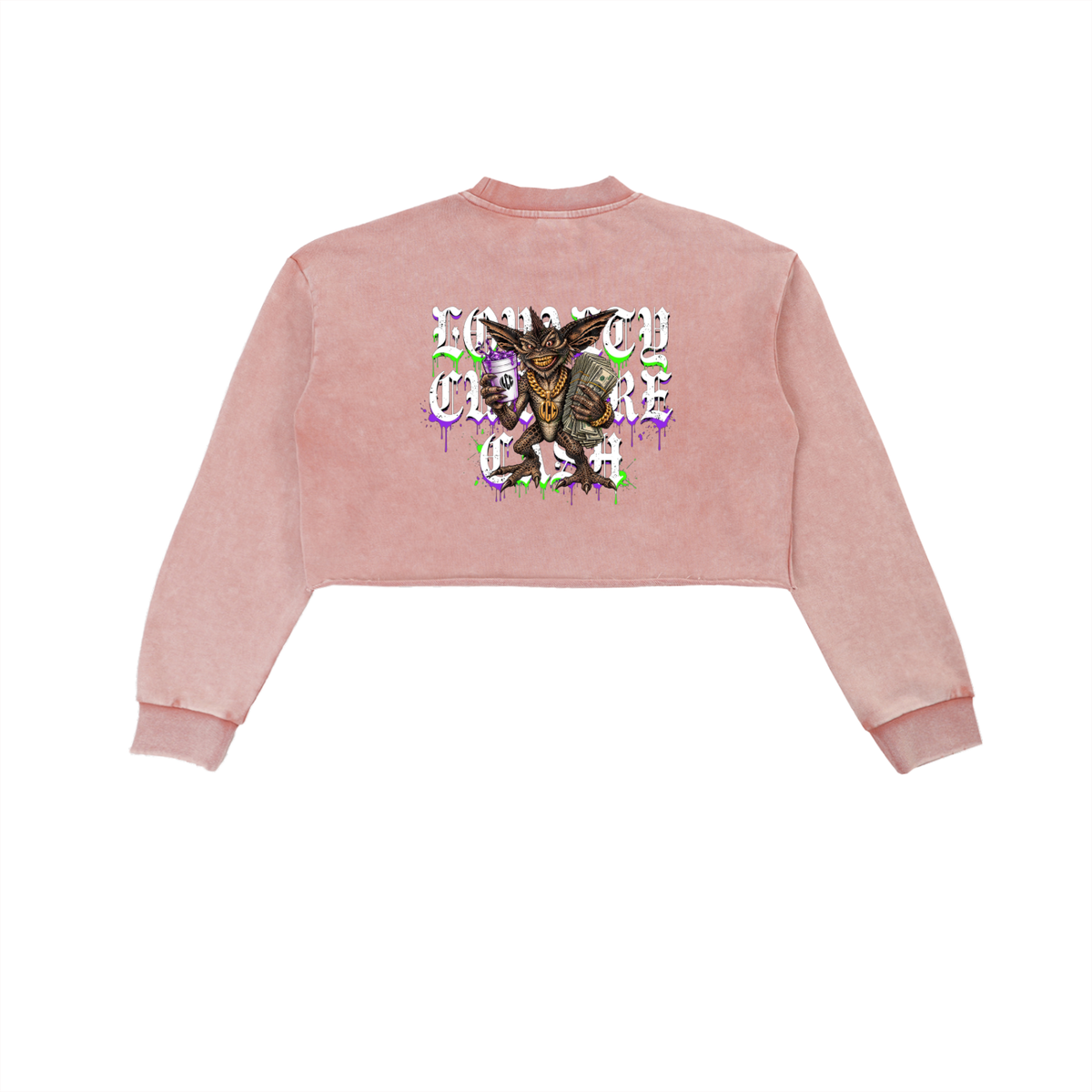 GREMLINS Snow Washed Cropped Sweatshirt