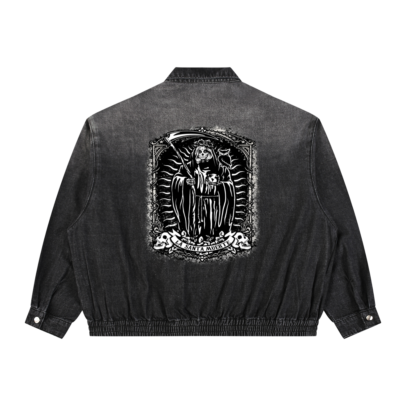 LA SANTA MUERTE  Vintage Wash Denim Jacket
