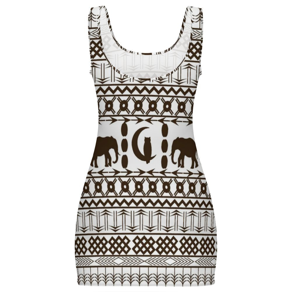 ELEPHANT ORNEMENT Sunmer Bodycon Tank Dress
