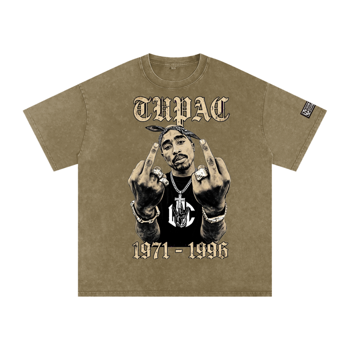 TUPAC Snow Washed Oversized T-Shirt