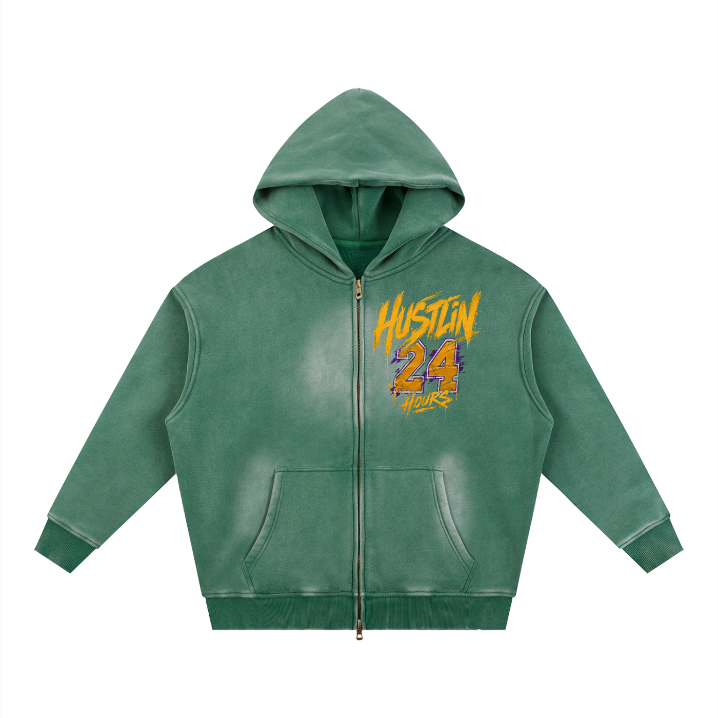 HUSTLIN 24 HOURS Sunfade Boxy Hoodie