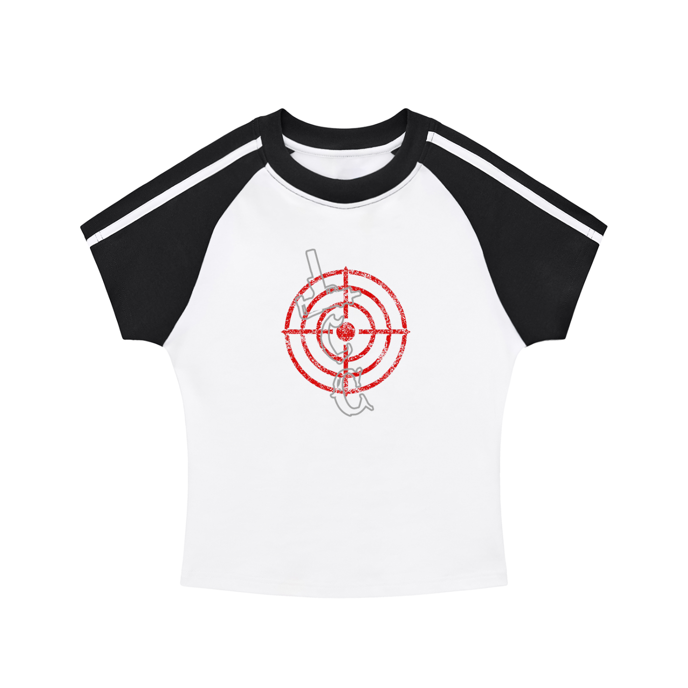 LCC TARGET Contrast Stripes Bodycon Raglan  Sleeve T-Shirt