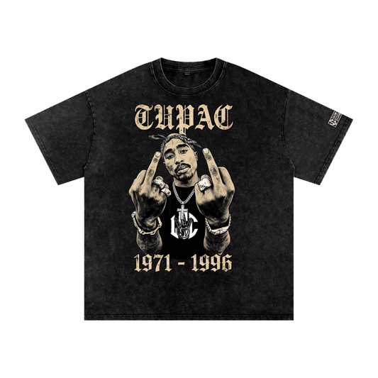 TUPAC Snow Washed Oversized  T-Shirt