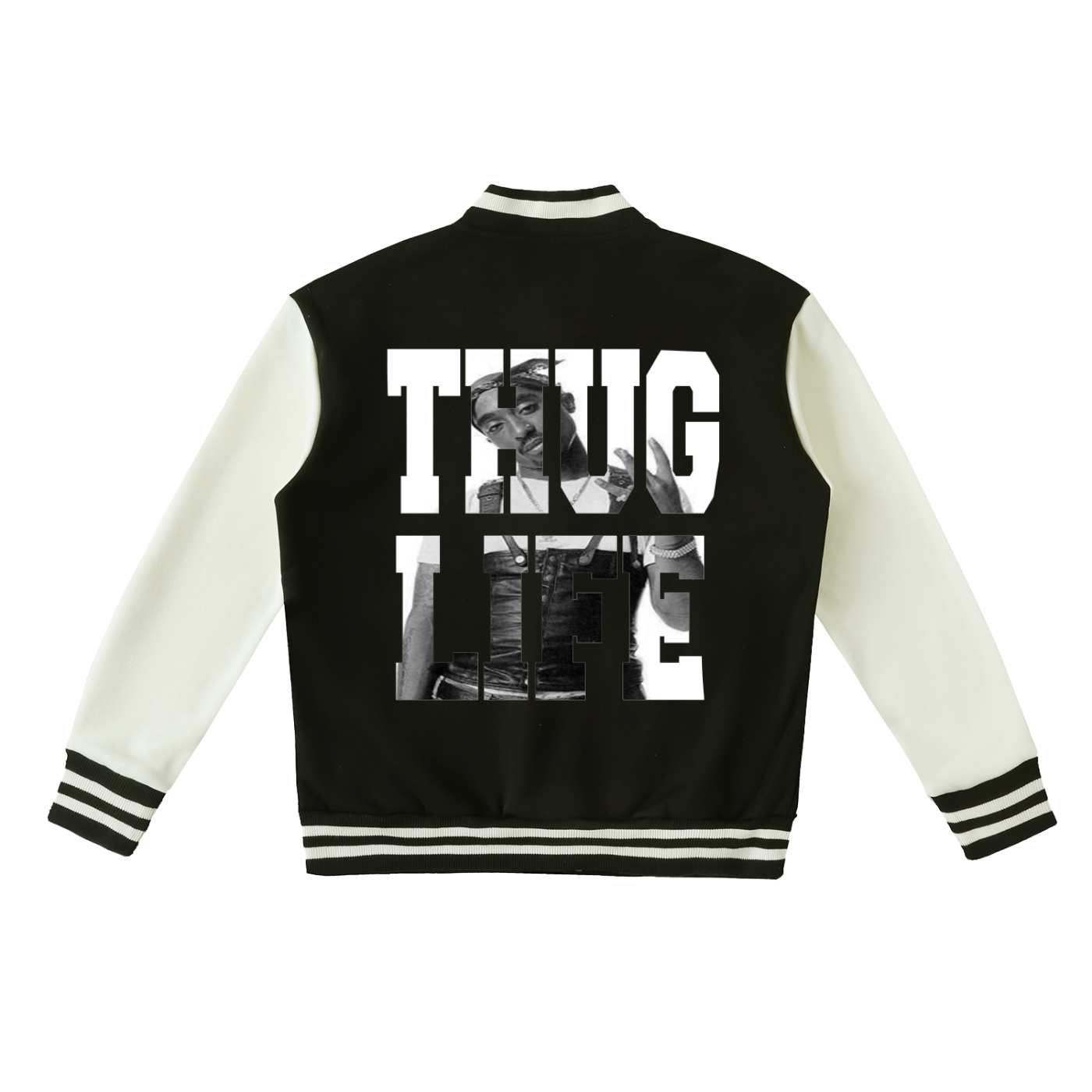 SHAKUR Two-Tone Fleeced Varsity Jacket