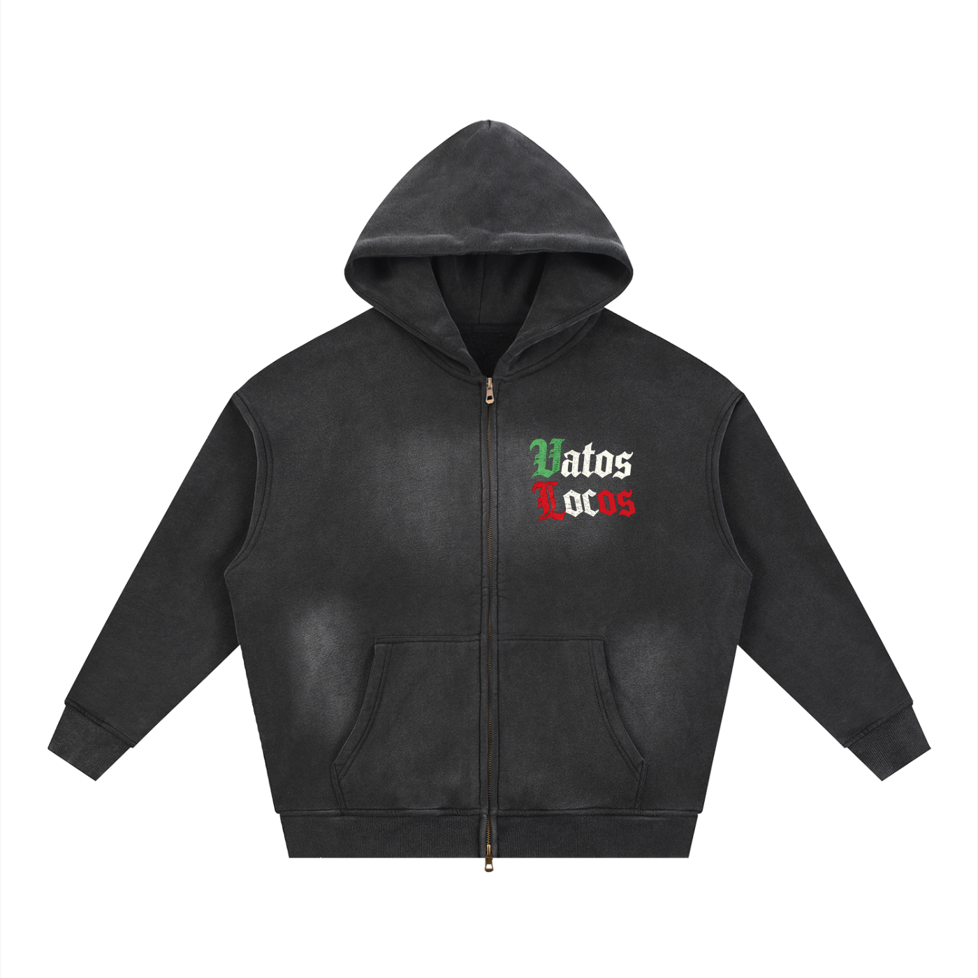 VATOS LOCOS Sunfade Two-way Zipper Boxy Fleece Hoodie
