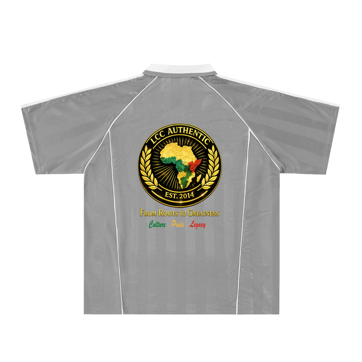 AFRICA PRIDE Shadow Stripe Collared Soccer Jersey