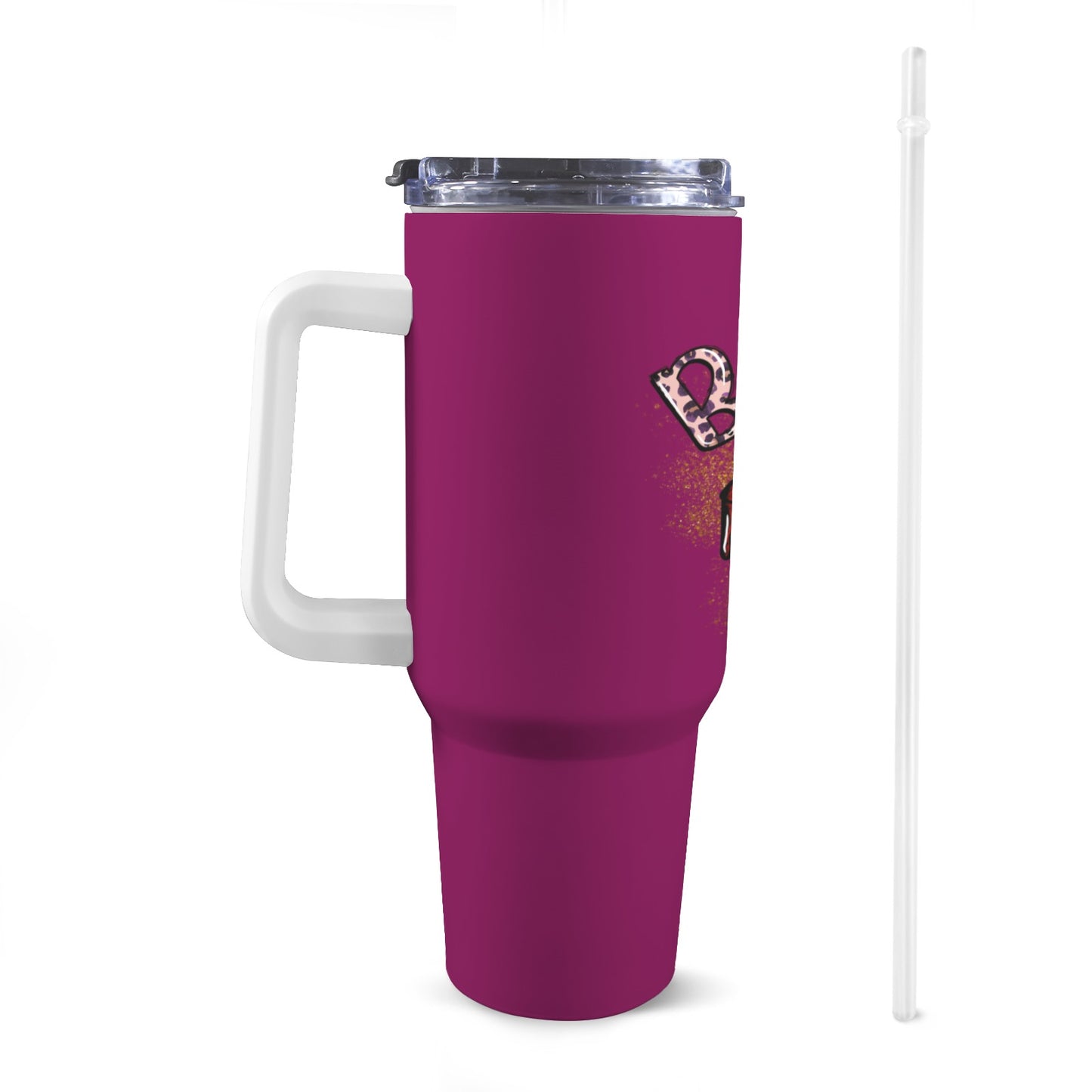 BLACC QUEEN 40oz Tumbler with White Handle
