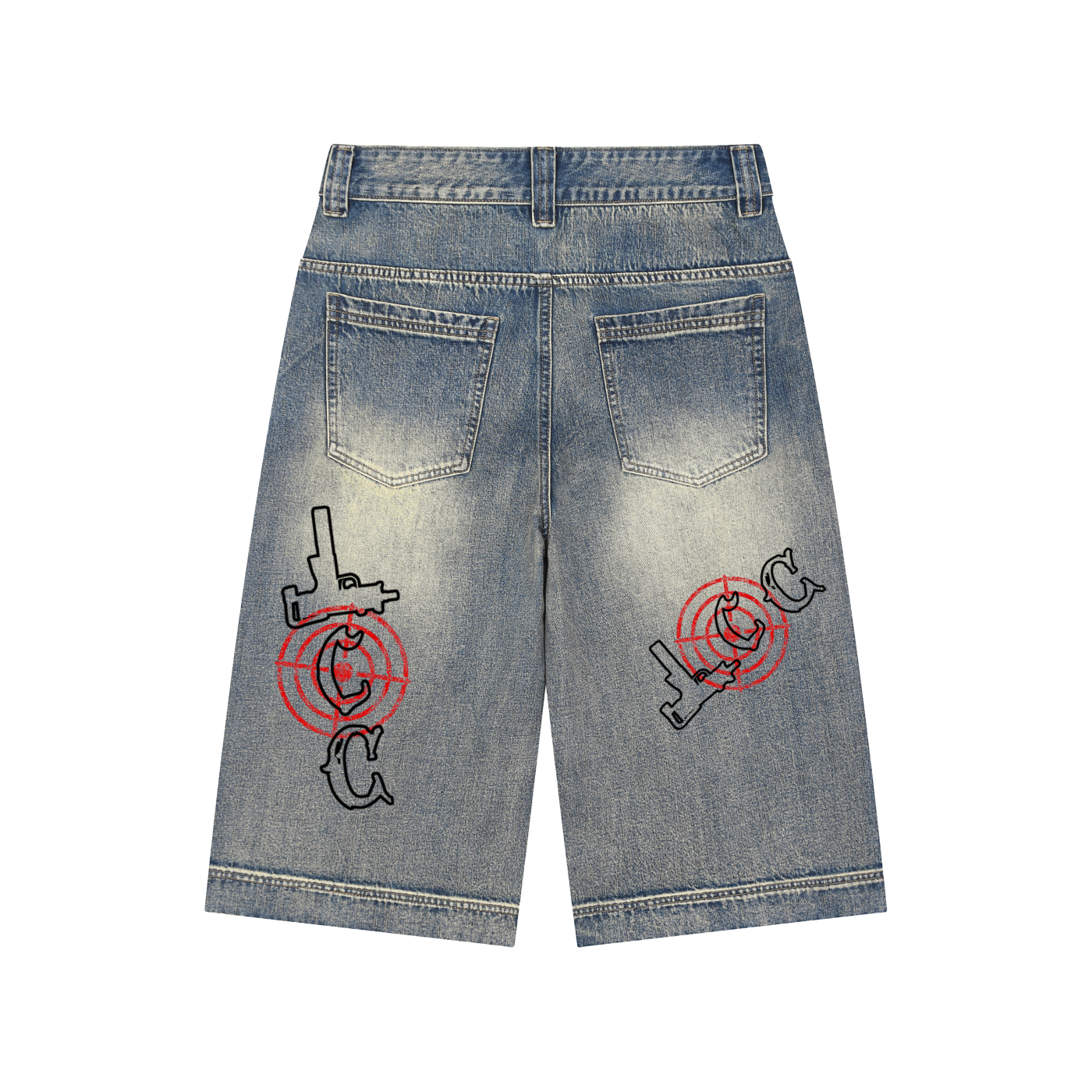 LCC TARGET Vintage Wash Baggy Denim Shorts
