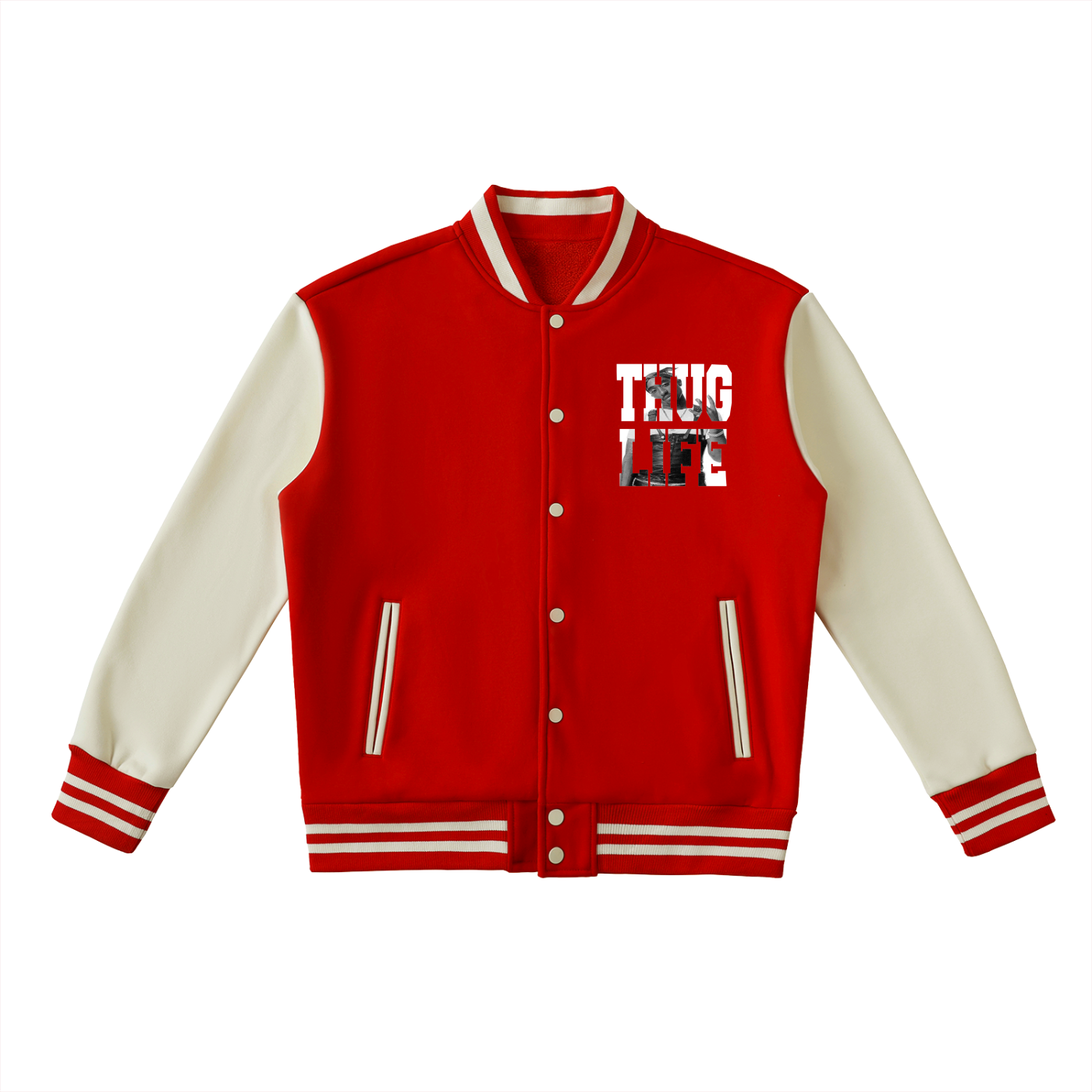 SHAKUR Two-Tone Fleeced Varsity Jacket