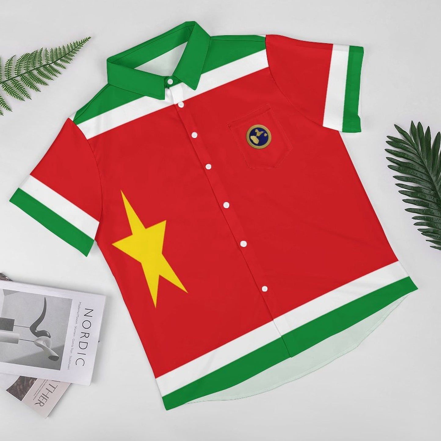 GUADELOUPE Men's Short Sleeve Shirt with Pocket