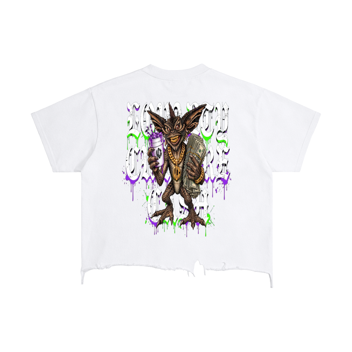 GREMLINS Vintage Wash Boxy Distressed Hem T-Shirt