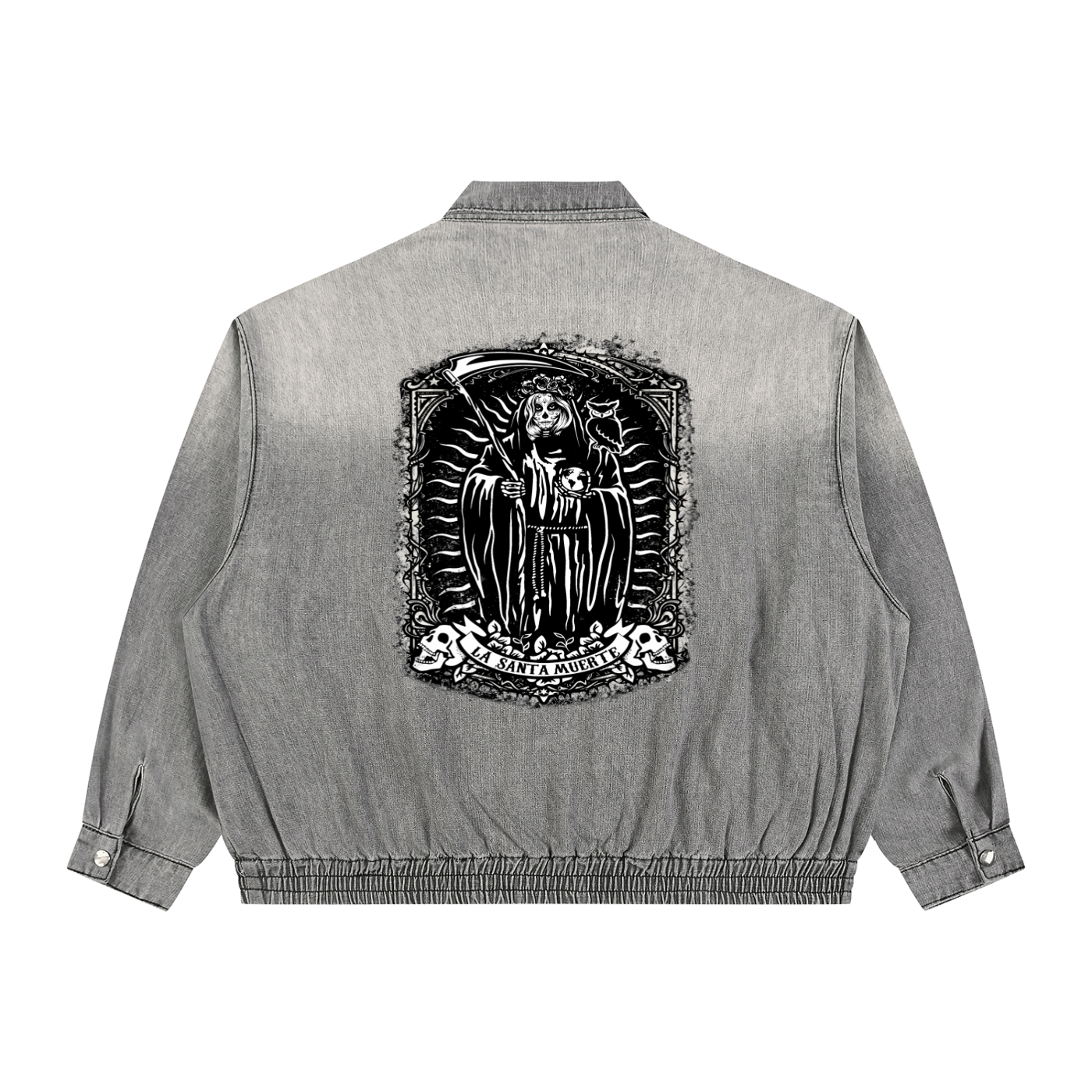 LA SANTA MUERTE  Vintage Wash Denim Jacket