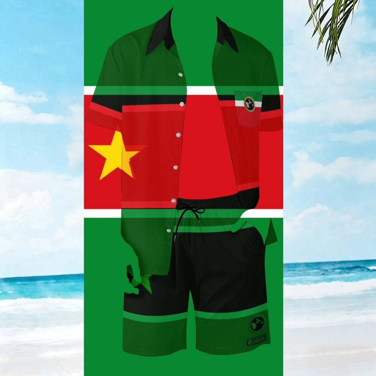 GUADELOUPE Men's Shirt and Shorts Outfit