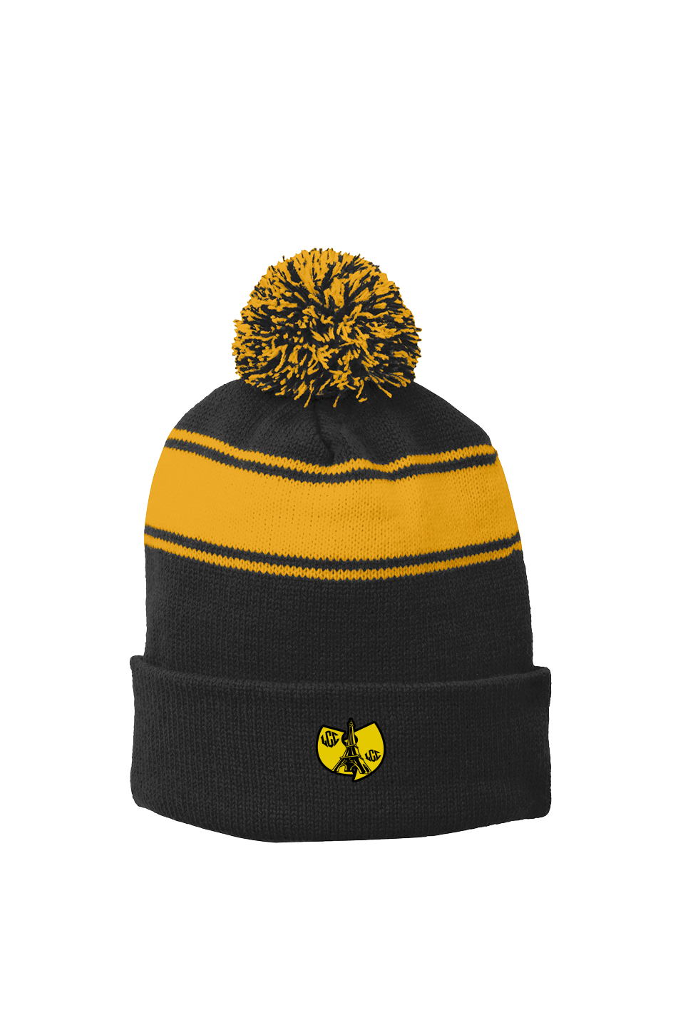 WUTANG IN PARIS Stripe Pom Beanie