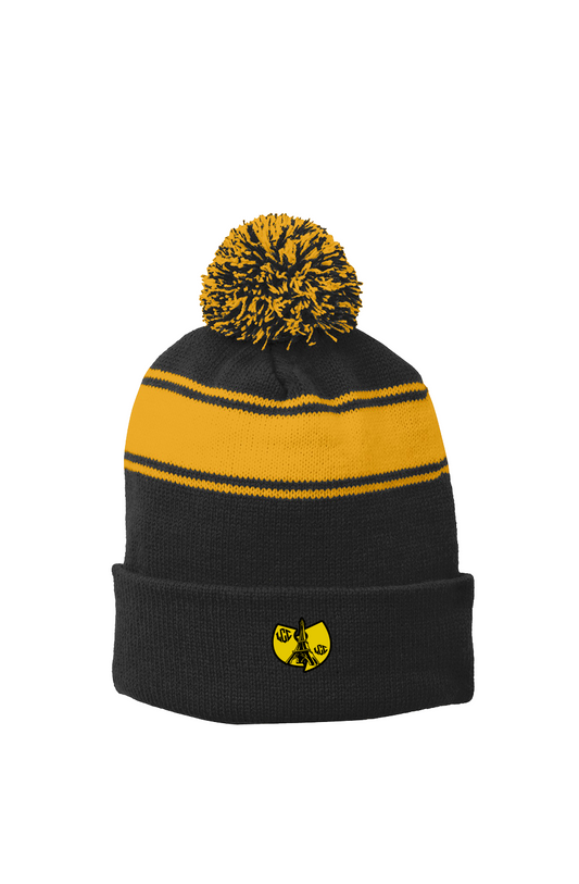 WUTANG IN PARIS Stripe Pom Beanie