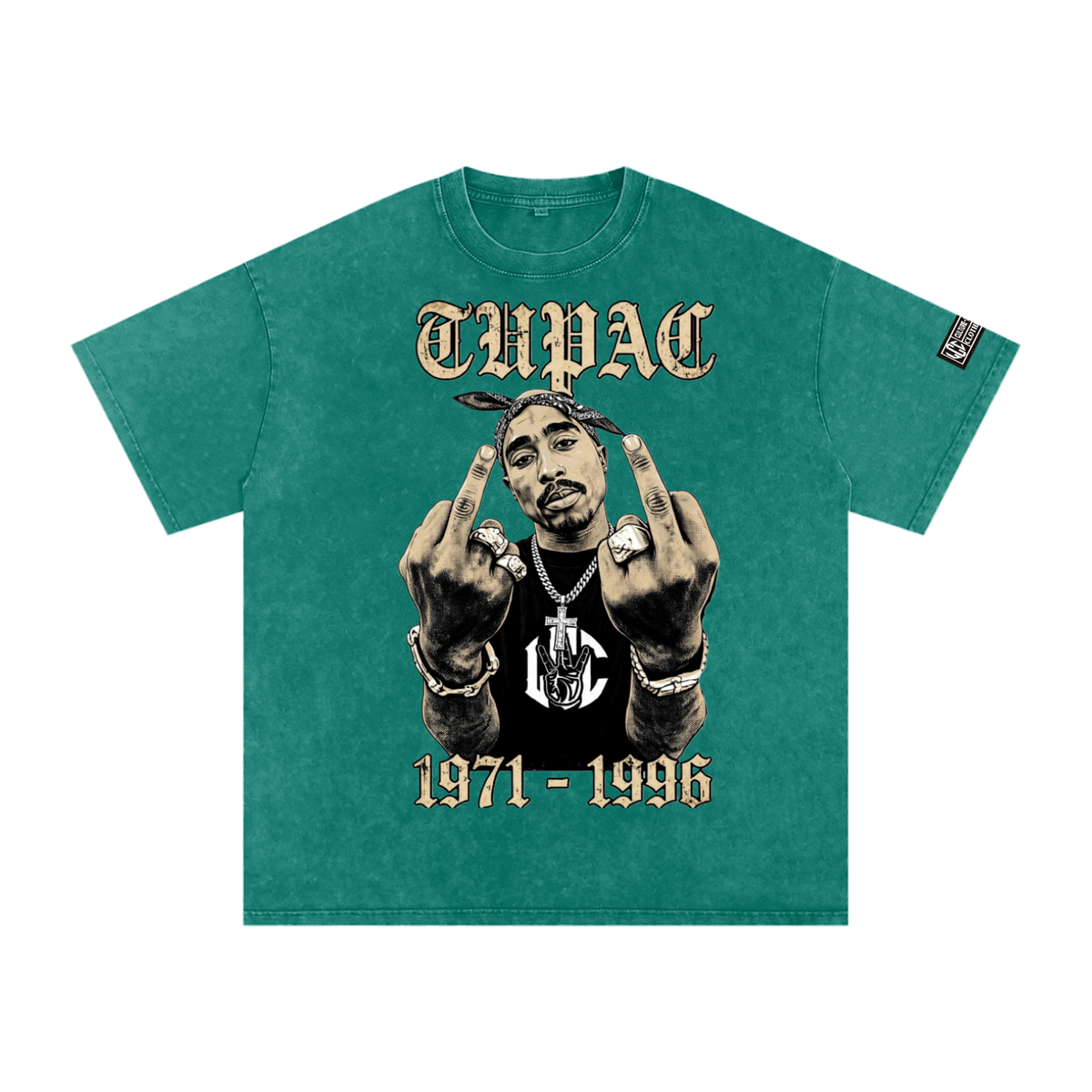 TUPAC Snow Washed Oversized T-Shirt