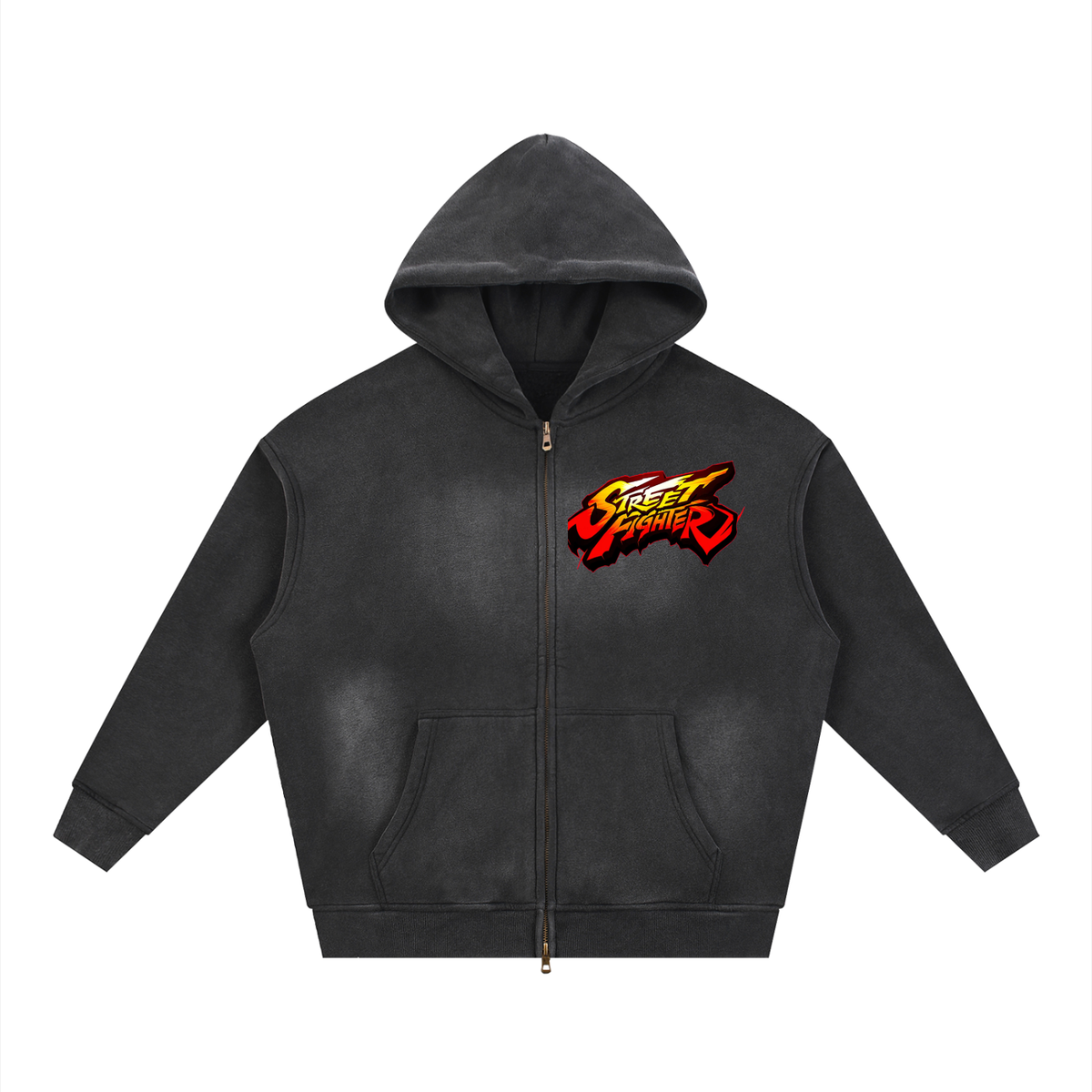 Street Fighter Two-way Zipper Boxy  Hoodie