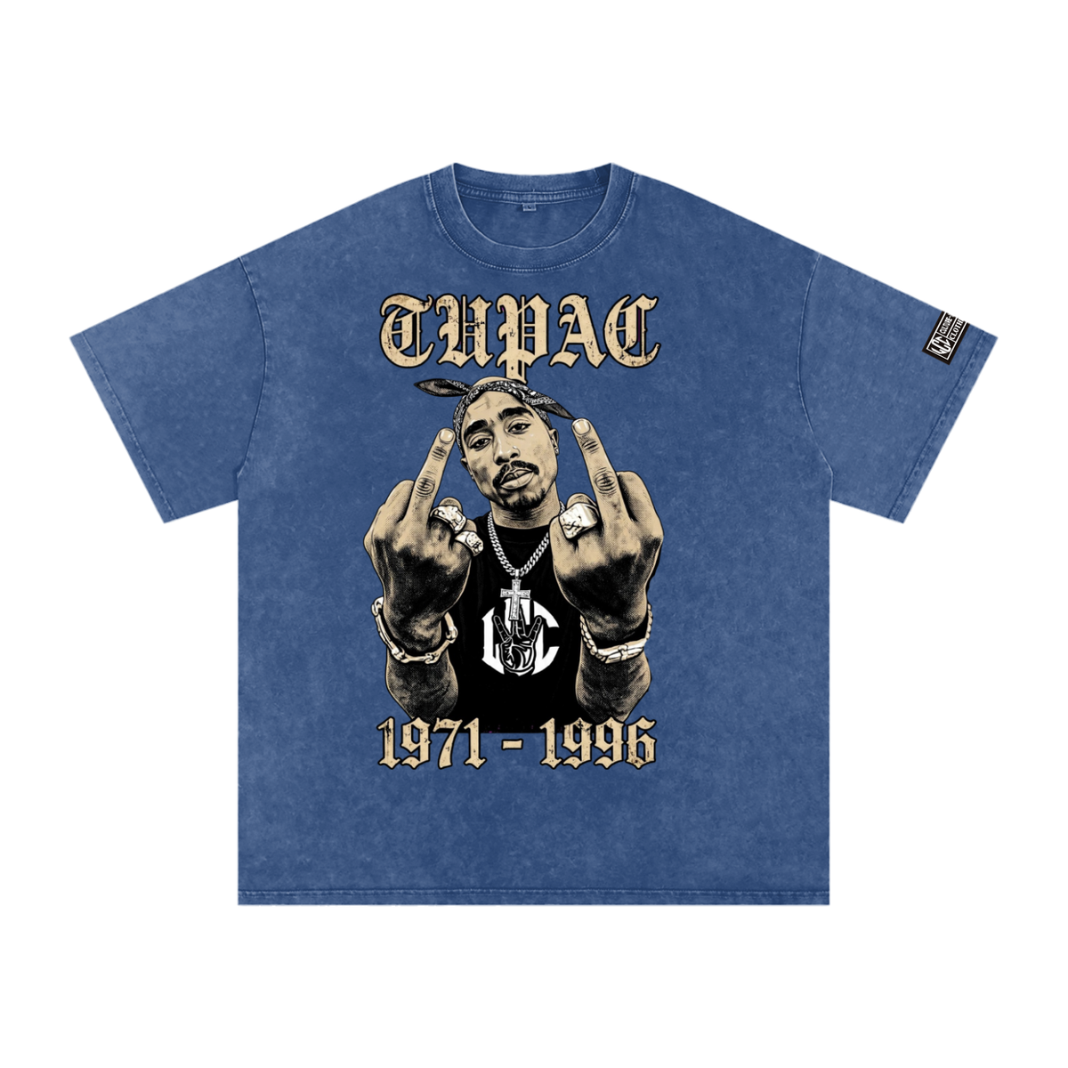 TUPAC Snow Washed Oversized  T-Shirt