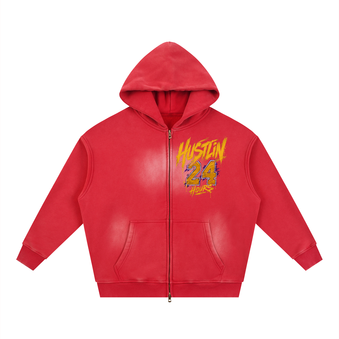 HUSTLIN 24 HOURS Sunfade Boxy Hoodie