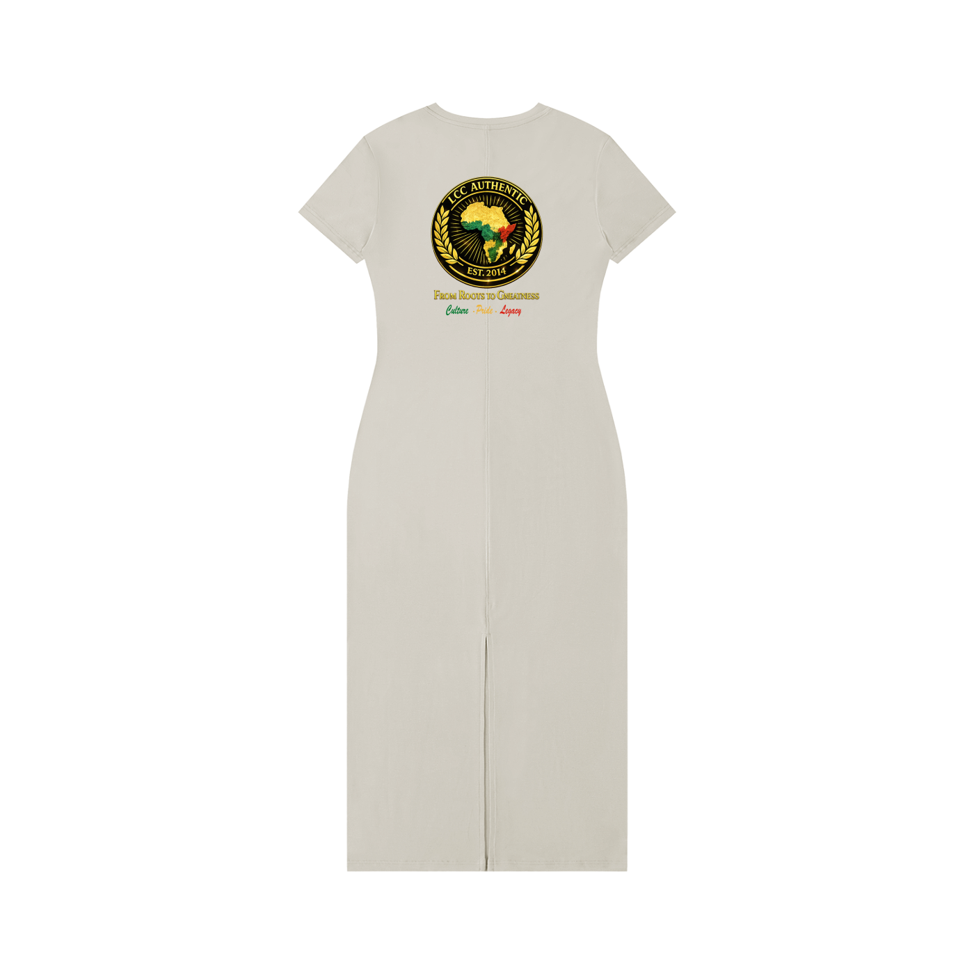 AFRICA PRIDE Women's V-Neck Short Sleeve Maxi Dress