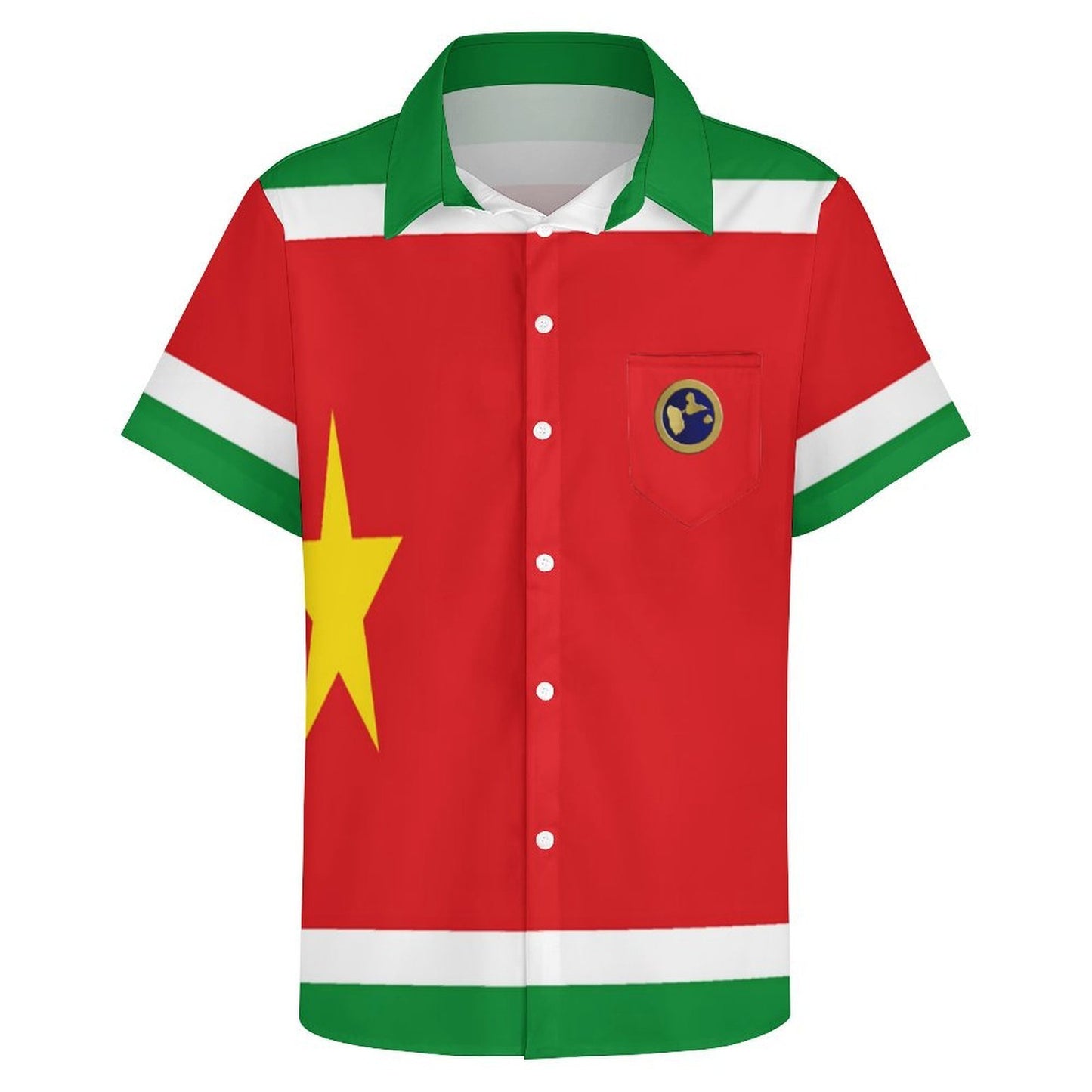 GUADELOUPE Men's Short Sleeve Shirt with Pocket