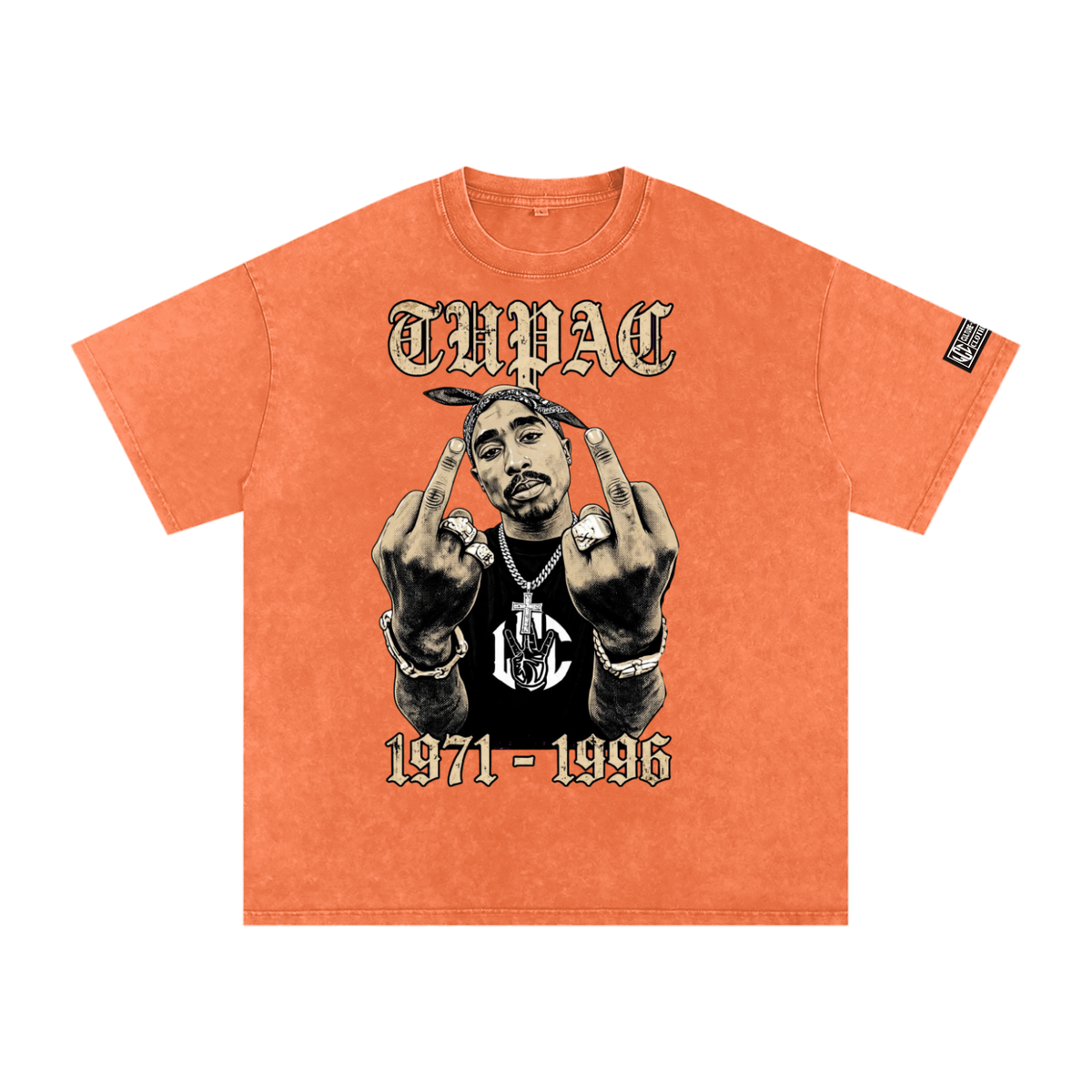 TUPAC Snow Washed Oversized  T-Shirt