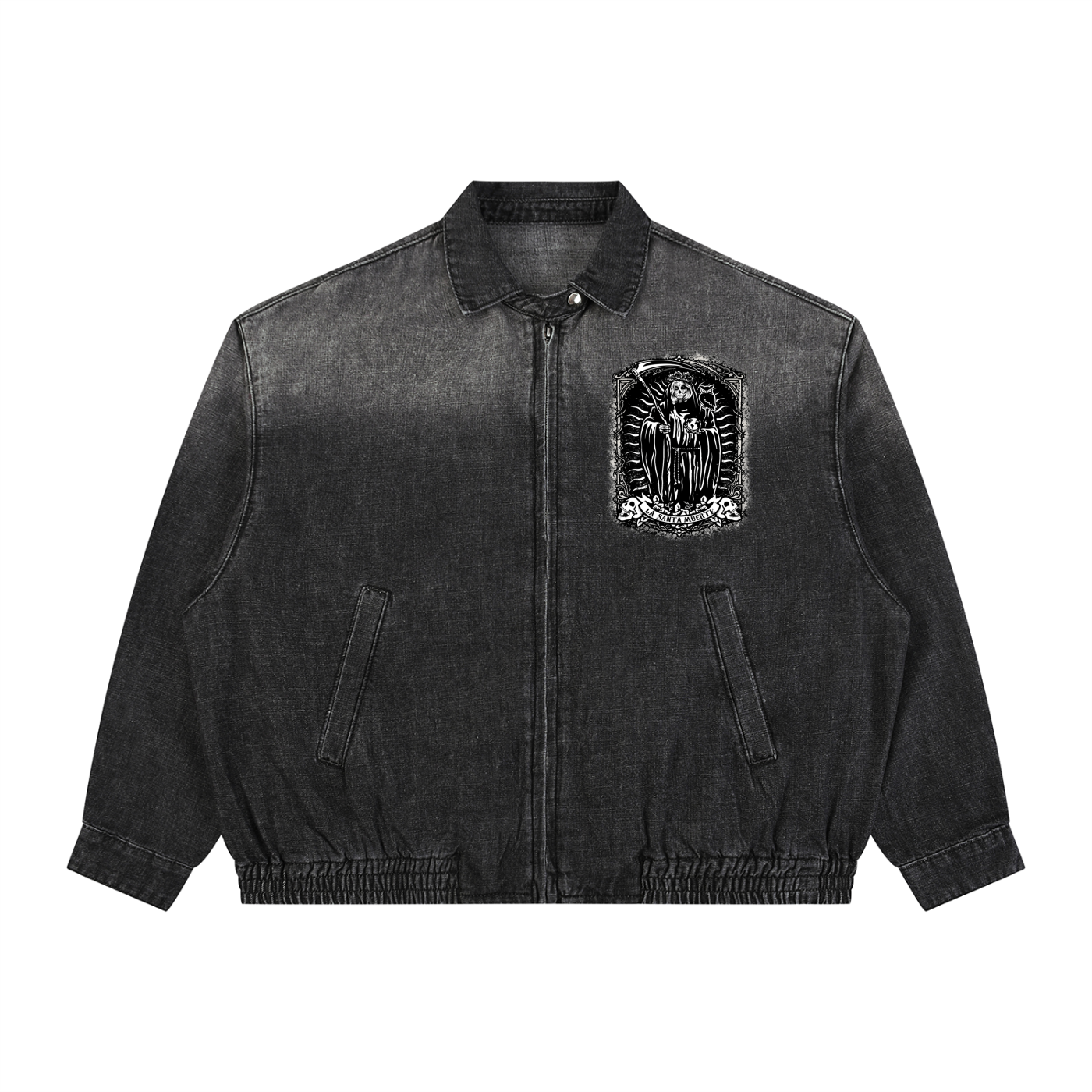 LA SANTA MUERTE  Vintage Wash Denim Jacket