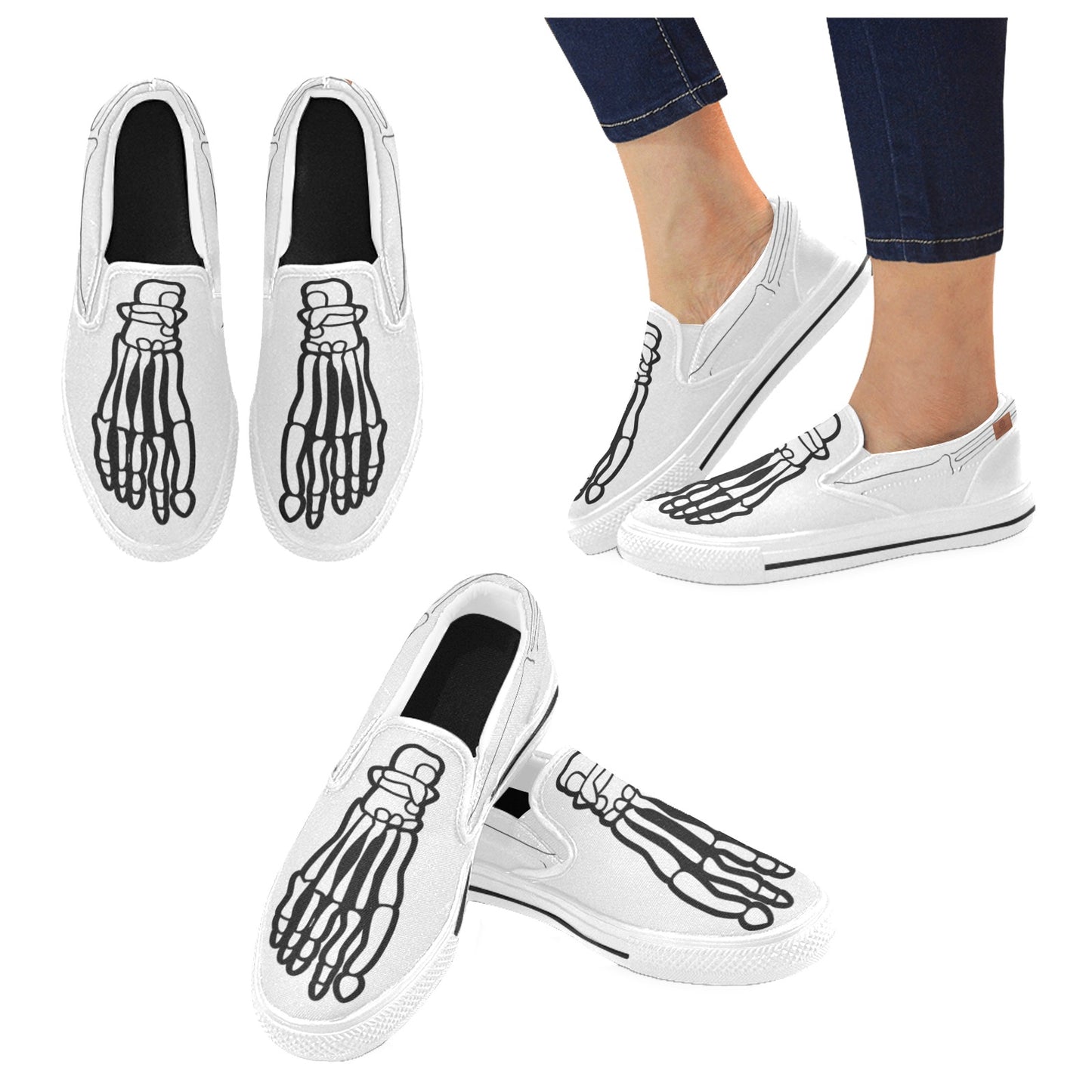 SKELETON Men's Unusual Slip-on Canvas Shoes