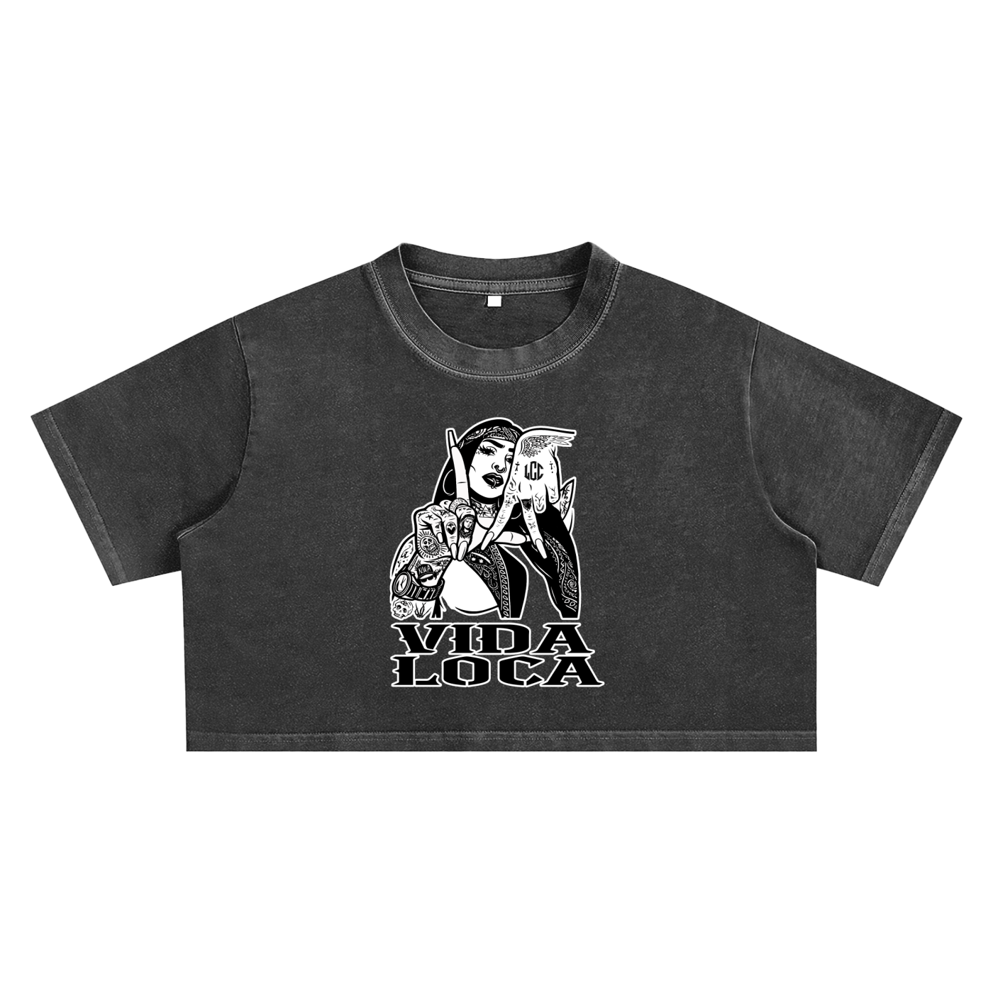 LA VIDA LOCA Snow Washed Crop Top