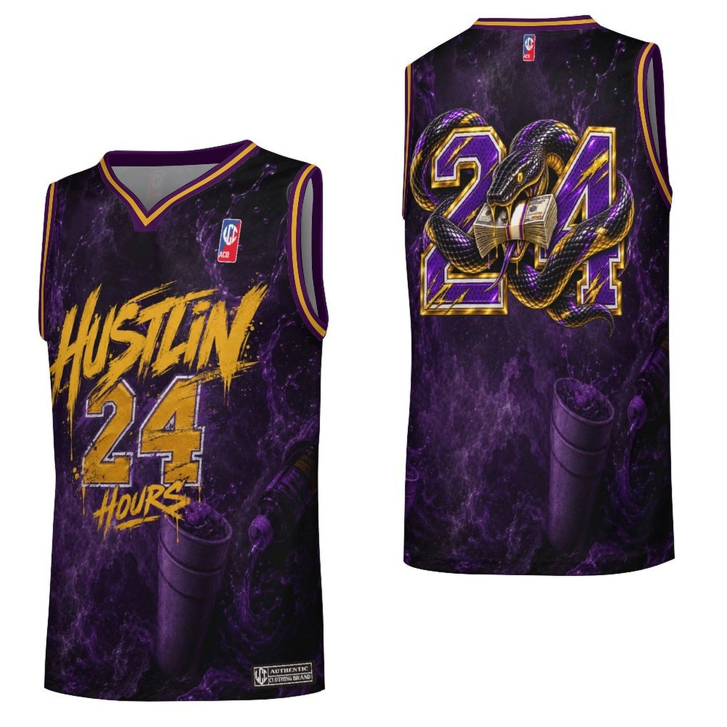 HUSTLIN 24 HOURS Basketball Jersey Suit