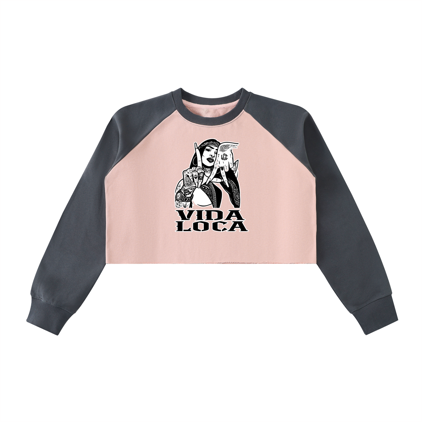 LA VIDA LOCA  Raglan Crop Sweatshirt